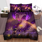 Purple Hydra & Little Wizard Artwork Bed Sheets Spread Duvet Cover Bedding Sets
