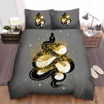 The Wildlife - The Black And White Snake Bed Sheets Spread Duvet Cover Bedding Sets