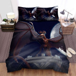 Scary Jersey Devil Under The Moonlight Artwork Bed Sheets Spread Duvet Cover Bedding Sets