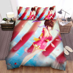 Kabaneri Of The Iron Fortress Mumei & Falling Cherry Blossom Flowers Artwork Bed Sheets Spread Duvet Cover Bedding Sets