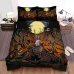 Halloween Zombies Hunting A Girl Bed Sheets Spread Duvet Cover Bedding Sets