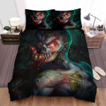 Halloween Creepy Zombie Eating Flesh Bed Sheets Spread Duvet Cover Bedding Sets