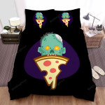 Halloween Zombie Eating Pizza Bed Sheets Spread Duvet Cover Bedding Sets