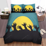 Halloween Zombie Hands Silhouette Illustration Bed Sheets Spread Duvet Cover Bedding Sets