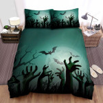 Halloween Zombie Hands Coming Back Bed Sheets Spread Duvet Cover Bedding Sets