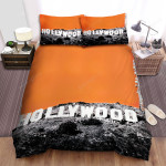 Hollywood Sign Skyline Coral Bed Sheets Spread Comforter Duvet Cover Bedding Sets