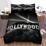 Hollywood Sign In Black And White Bed Sheets Spread Comforter Duvet Cover Bedding Sets