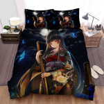 Hell Girl Ai Enma Under The Moonlight Artwork Bed Sheets Spread Duvet Cover Bedding Sets