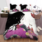 Hell Girl Ai Enma & Red Butterfly Artwork Bed Sheets Spread Duvet Cover Bedding Sets