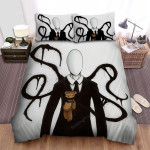 Halloween Slenderman & A Teddy Bear Bed Sheets Spread Duvet Cover Bedding Sets