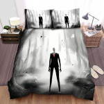 Halloween Slenderman Standing In The Wood Artwork Bed Sheets Spread Duvet Cover Bedding Sets
