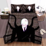 Halloween Slenderman In Black & White Video Bed Sheets Spread Duvet Cover Bedding Sets