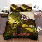 Halloween Old Frankenstein Portrait Drawing Bed Sheets Spread Duvet Cover Bedding Sets