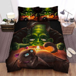 Halloween Frankenstein Playing With A Cat Bed Sheets Spread Duvet Cover Bedding Sets