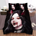 Halloween Charming Vampire Girl Portrait Painting Bed Sheets Spread Duvet Cover Bedding Sets