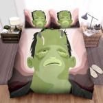 Halloween Frankenstein Minimal Portrait Bed Sheets Spread Duvet Cover Bedding Sets