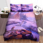 The Wild Animal - The Monkey In The Cold Mountain Bed Sheets Spread Duvet Cover Bedding Sets