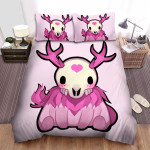 Adorable Pink Wendigo Illustration Bed Sheets Spread Duvet Cover Bedding Sets