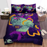 Halloween Cybernetic Frankenstein Illustration Bed Sheets Spread Duvet Cover Bedding Sets