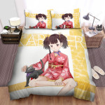 Kabaneri Of The Iron Fortress Mumei Playing With A Cat Bed Sheets Spread Duvet Cover Bedding Sets
