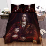 Halloween Vampire King And His Daughter Artwork Bed Sheets Spread Duvet Cover Bedding Sets