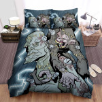 Halloween Creepy Frankenstein And A Monkey Bed Sheets Spread Duvet Cover Bedding Sets
