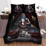 Halloween Vampire Girl Tasting Blood Artwork Bed Sheets Spread Duvet Cover Bedding Sets