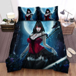 Halloween Vampire Girl With A Scythe Bed Sheets Spread Duvet Cover Bedding Sets
