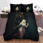 Halloween Vampire Dracula Chasing After The Lady Bed Sheets Spread Duvet Cover Bedding Sets