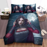 Halloween Vampire Girl By The Beach Bed Sheets Spread Duvet Cover Bedding Sets