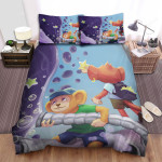 The Wild Animal - The Monkey And The Bubbles Bed Sheets Spread Duvet Cover Bedding Sets