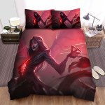 Halloween Vampire Girl Transformation Artwork Bed Sheets Spread Duvet Cover Bedding Sets