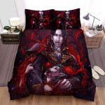 Halloween Vampire Dracula And His Lover Tasting Blood Bed Sheets Spread Duvet Cover Bedding Sets