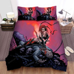 Halloween Vampire Girl Defeated A Man Comic Art Bed Sheets Spread Duvet Cover Bedding Sets
