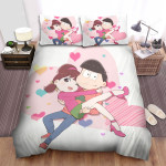Mr. Osomatsu & Totoko Yowai's Loving Moment Bed Sheets Spread Duvet Cover Bedding Sets