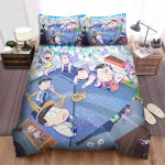 Mr. Osomatsu Main Characters On The Roof Artwork Bed Sheets Spread Duvet Cover Bedding Sets