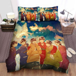 Mr. Osomatsu The Sextuplets With Star Sign & The Moon Artwork Bed Sheets Spread Duvet Cover Bedding Sets