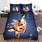The Japanese Fish - The Koi Mermaid Smiling Art Bed Sheets Spread Duvet Cover Bedding Sets