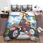The Small Animal - The Mouse Riding On The Mortocycle Bed Bed Sheets Spread Duvet Cover Bedding Sets