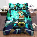 Splatoon - The Turquoise Team Bed Sheets Spread Duvet Cover Bedding Sets