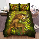 The Wild Animal - The Lemur Jumping In The Leaves Bed Sheets Spread Duvet Cover Bedding Sets