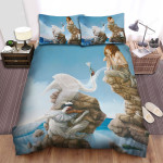 The Wild Animal - The Swan Giving The Flower Art Bed Sheets Spread Duvet Cover Bedding Sets