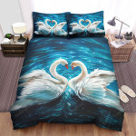 The Wild Animal - The Swan Couple Making A Heart Bed Sheets Spread Duvet Cover Bedding Sets