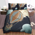 The Wild Creature - The Mouse Flying To The Sky By A Hot Air Balloon Bed Sheets Spread Duvet Cover Bedding Sets