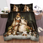 The Christmas Art - Yule Cat Has Fun With Friends Bed Sheets Spread Duvet Cover Bedding Sets