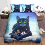 The Christmas Art - Yule Cat And A Rat Bed Sheets Spread Duvet Cover Bedding Sets