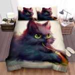 The Christmas Art - Yule Cat Playing With Ball Bed Sheets Spread Duvet Cover Bedding Sets