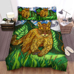 The Wildlife - The Cougar Running Abstract Art Bed Sheets Spread Duvet Cover Bedding Sets