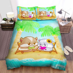 The Small Animal - The Hamster On The Beach Bed Sheets Spread Duvet Cover Bedding Sets