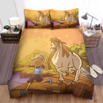 The Wild Creature - The Horse Behind The Blonde Hairs Girl Bed Sheets Spread Duvet Cover Bedding Sets